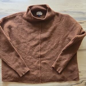 Warm Brown Knit Turtleneck Sweater